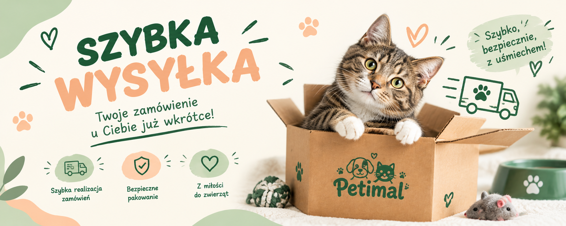 Szybka wysyłka z kocim pomocnikiem